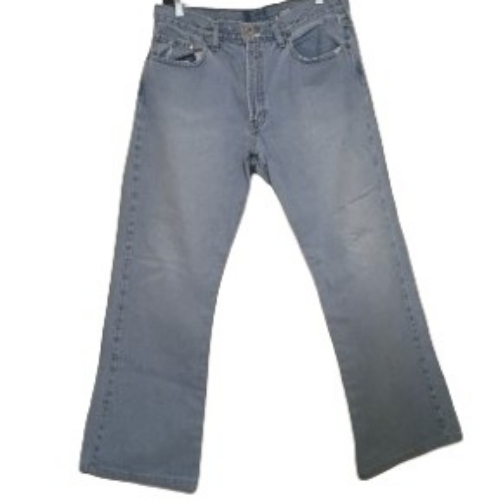 Abercrombie & Finch Y2K 90's Mid Rise Bootcut Light Wash Jeans 12 33x28.5 Short